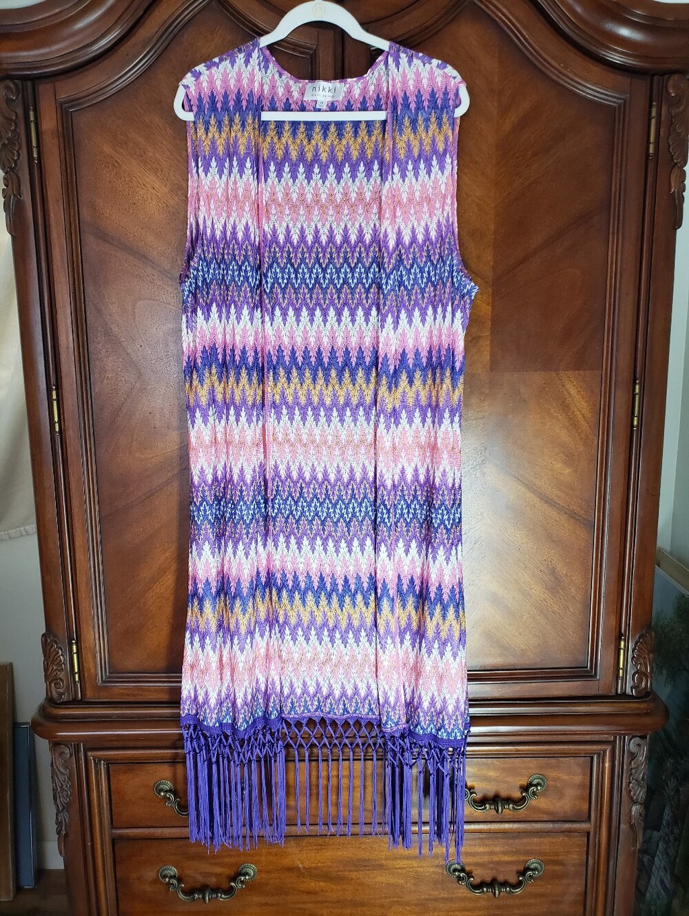 Nikki Poulos Open Front Knit Vest